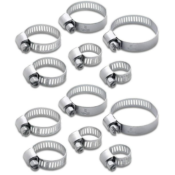 IIT Assorted HOSE Clamp Set 12 Piece Clamps Pipe Joints to Prevent Leaks